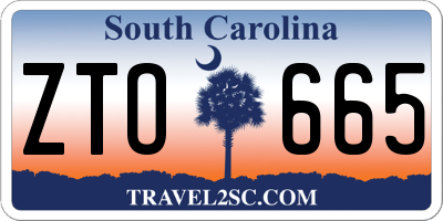 SC license plate ZTO665