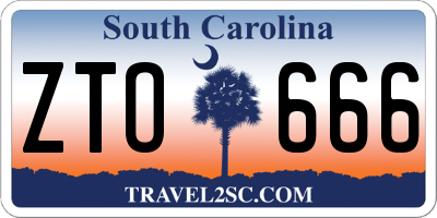 SC license plate ZTO666