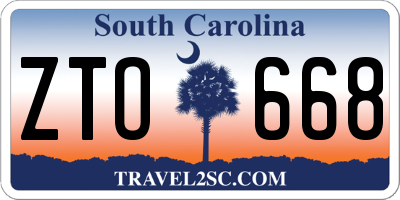 SC license plate ZTO668