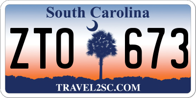 SC license plate ZTO673