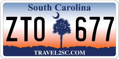 SC license plate ZTO677