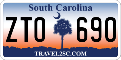 SC license plate ZTO690