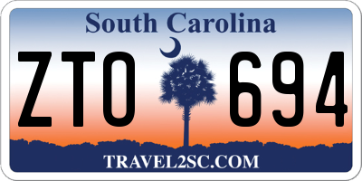 SC license plate ZTO694