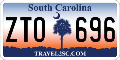 SC license plate ZTO696