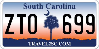 SC license plate ZTO699