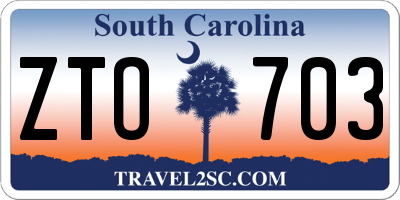 SC license plate ZTO703