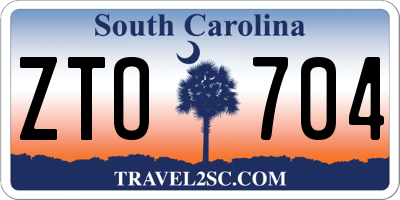 SC license plate ZTO704