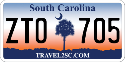 SC license plate ZTO705