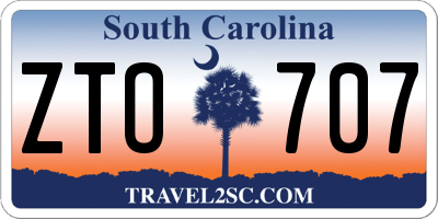 SC license plate ZTO707