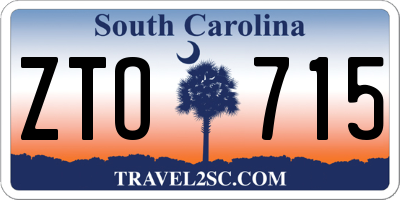 SC license plate ZTO715