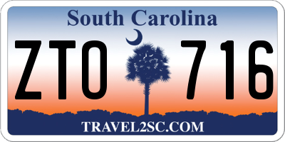 SC license plate ZTO716
