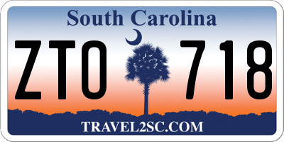 SC license plate ZTO718