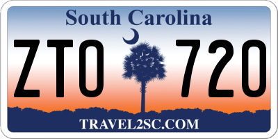 SC license plate ZTO720