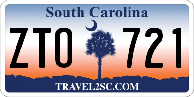 SC license plate ZTO721