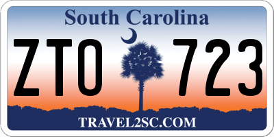 SC license plate ZTO723