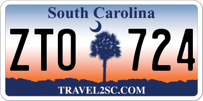 SC license plate ZTO724