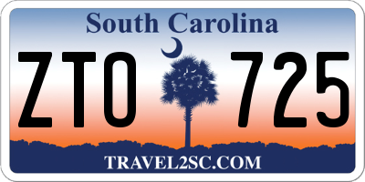 SC license plate ZTO725