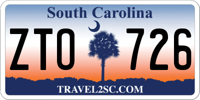 SC license plate ZTO726