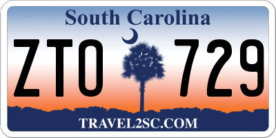 SC license plate ZTO729