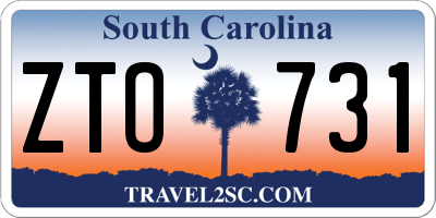 SC license plate ZTO731