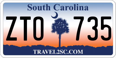 SC license plate ZTO735