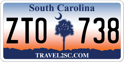 SC license plate ZTO738