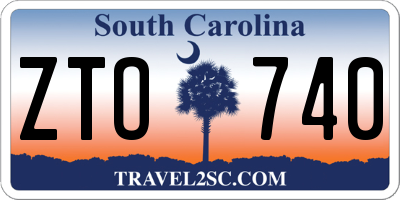 SC license plate ZTO740