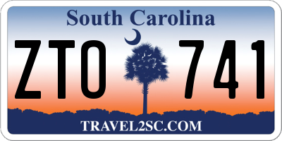 SC license plate ZTO741