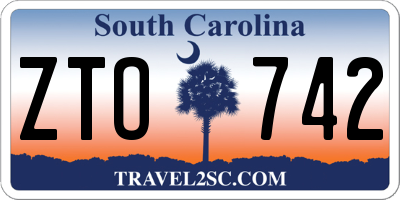 SC license plate ZTO742