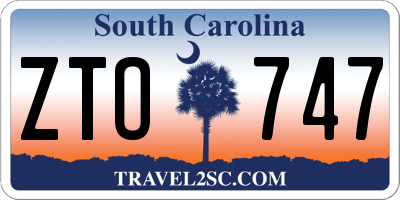 SC license plate ZTO747