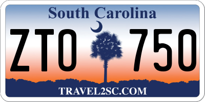 SC license plate ZTO750