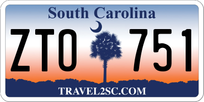 SC license plate ZTO751