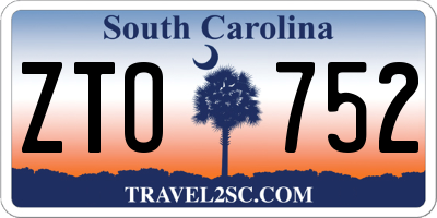 SC license plate ZTO752