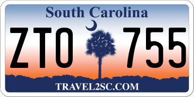 SC license plate ZTO755