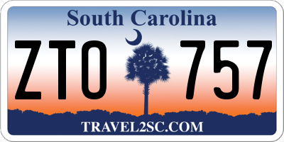 SC license plate ZTO757