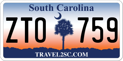 SC license plate ZTO759
