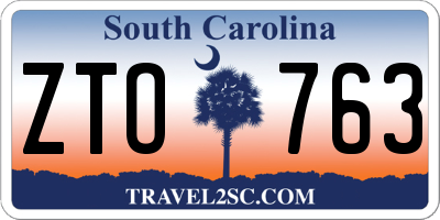 SC license plate ZTO763