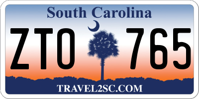 SC license plate ZTO765