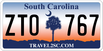 SC license plate ZTO767