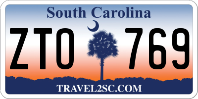 SC license plate ZTO769