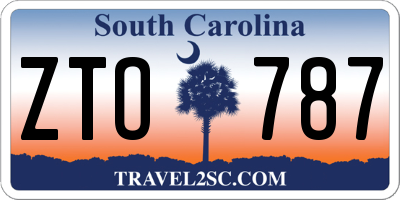 SC license plate ZTO787