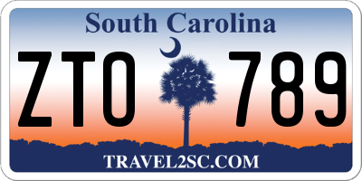SC license plate ZTO789