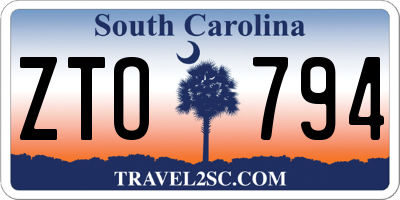 SC license plate ZTO794