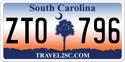 SC license plate ZTO796