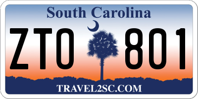 SC license plate ZTO801