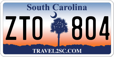 SC license plate ZTO804