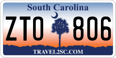 SC license plate ZTO806