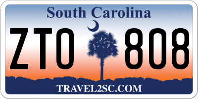 SC license plate ZTO808