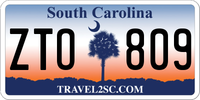 SC license plate ZTO809