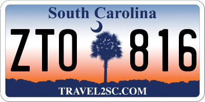 SC license plate ZTO816